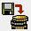 Pictured is a gray button with a floppy disk on it. There is an arrow from the floppy disk pointing to a pile of coins.