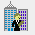 Pictured is a square gray button with buildings on it.